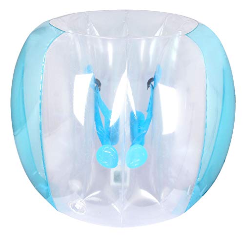 Qdreclod Pelota de Burbuja, 1.2M Bola Hinchable Pelota Humana Colisión Bubble Ball Bola de Parachoques Inflable de Zorb para los Niños y Adultos Inflatable Bumper Ball (Azul Blanco)