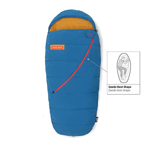 Qeedo Buddy Junior Saco de Dormir para niños, Momia, Soft Touch, Best Shape - Azul