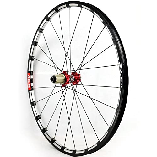 QHY MTB Rueda Bicicleta 26 27.5 29in Doble Pared de Rueda Rueda De Bicicleta Eje Pasante Freno Disco 7 8 9 10 11 12 Velocidad Rodamientos Sellados 1750g (Color : Red, Size : 29in)