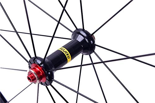 QHY Ruedas Juego Ruedas Bicicleta Carretera 700C Llanta Aleación Doble Pared 30 Mm QR Rueda Delantera Trasera 28 Pulgadas V- Freno 8-11 Velocidades Volante Cassette Negro 1800g