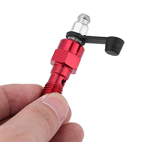 Qii lu M10x1.25mm Cilindro de freno de la motocicleta Calibrador Tornillo de purga Pezón Banjo Perno + Tapa antipolvo(rojo)