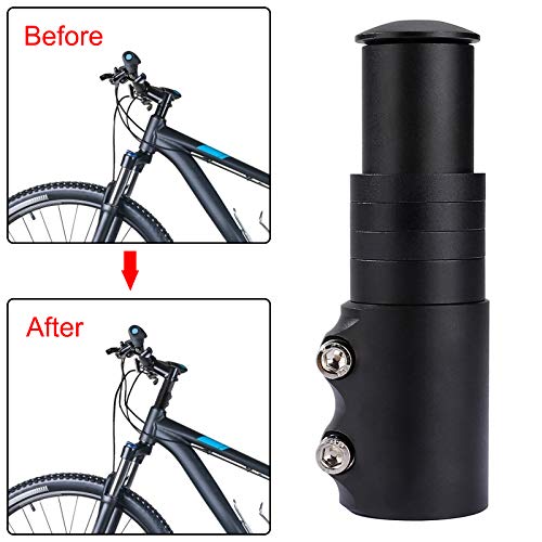 QIMEI-SHOP Elevador de Vástago de Bicicleta Adaptador de Extensor de Manillar de Aleación de Aluminio para Horquilla 1-1/8" 28.6mm para Bicicleta de Montaña de Carretera MTB