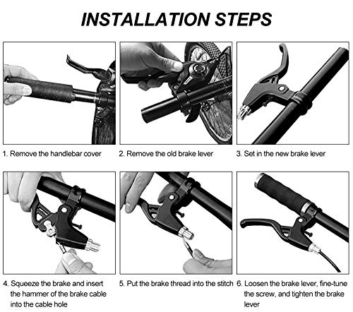 QIMEI-SHOP Manillar de Freno de Bicicleta de Aleación de Aluminio Completa Palanca de Freno para Bicicletas para Bicicletas de 2.2cm Diámetro Manija 1 Par