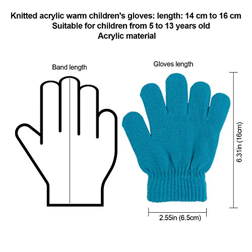 QKURT 6 Pares Guantes de Invierno para Niños,Invierno Guantes Guantes Calientes Guantes de Dedos completos para Niños Niñas