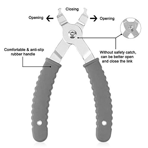 QKURT Alicates para Cadenas de Bicicletas, alicates para eslabones de Bicicletas, Herramienta para Quitar Cadenas, 2 en 1, alicates para Quitar Cierres, alicates para Cadenas de fácil Uso