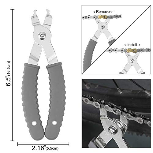 QKURT Alicates para Cadenas de Bicicletas, alicates para eslabones de Bicicletas, Herramienta para Quitar Cadenas, 2 en 1, alicates para Quitar Cierres, alicates para Cadenas de fácil Uso