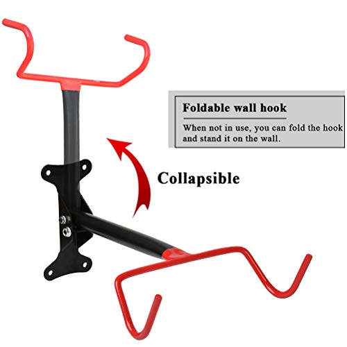 QLOUNI Soporte de Pared para Bicicletas - Soporte para Bicicletas Pared Práctico Plegable Ideal para Garaje Ahorrar Espacio