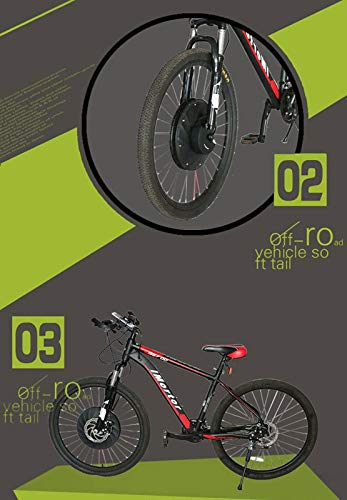 QMRePow 36V 250W Imortor Todo En Uno Bicicleta Eléctrica Motor De La Rueda 20" 24" 26" 27.5"700C 29" Kit De Conversión De Bicicletas USB con Batería Imotor (Color : V Wire Control, Size : 24 in)