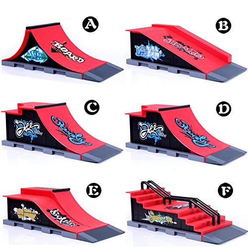 QNFY Mini Monopatín de Dedo Finger Skateboard con Juegos de Accesorios de Rampa Diapasón de Juguete Ultimate Parks Training Props Regalo de Cumpleaños para Niños (C)