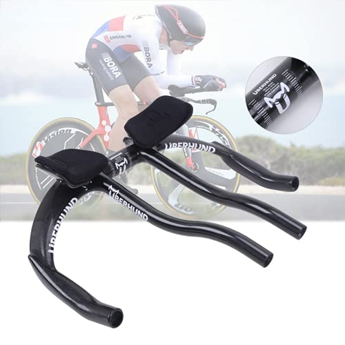 QQY Manillar de prueba de tiempo de carbono TT Bar Rest Triatlón Manillares Piezas de bicicleta Accesorios de carretera Manillar TT Bike Manillares (negro)