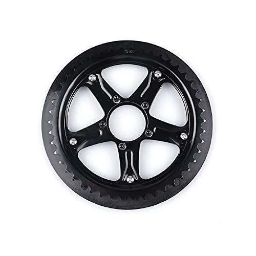 QQY Plato con guardia, 44/46/48/52T cadena anillo piñón reemplazo protector para motor Bafang para bicicleta de carretera, bicicleta de montaña, bicicleta BMX, piezas de bicicleta MTB (52 T)