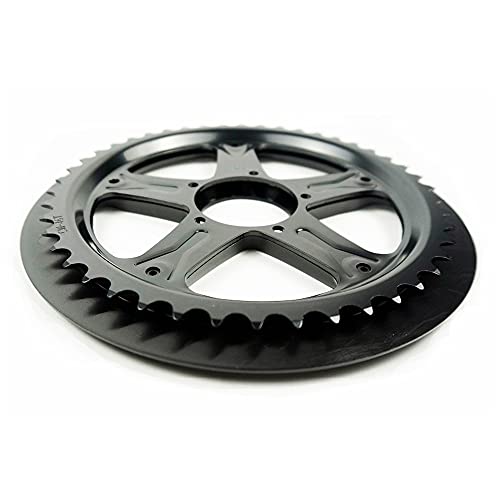 QQY Plato con guardia, 44/46/48/52T cadena anillo piñón reemplazo protector para motor Bafang para bicicleta de carretera, bicicleta de montaña, bicicleta BMX, piezas de bicicleta MTB (52 T)