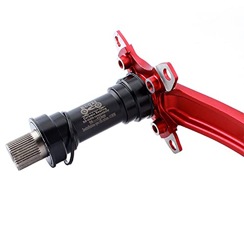 QSCTYG Eje Pedalier Soporte Inferior Cojinete cerámico MTB Bike Bike Press Ajuste Ajuste Aleación de la aleación Soporte Inferior 22 Piezas de crancamiento de 24 mm Eje de pedalier 82 (Color : Red)