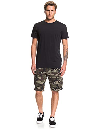 Quiksilver Sr Pantalones Cortos, Hombre, Camo Print Crucial Battle, 34