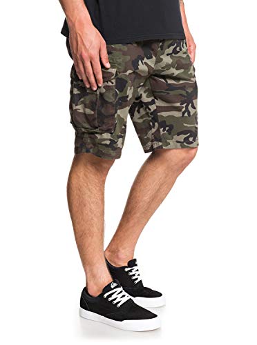 Quiksilver Sr Pantalones Cortos, Hombre, Camo Print Crucial Battle, 34