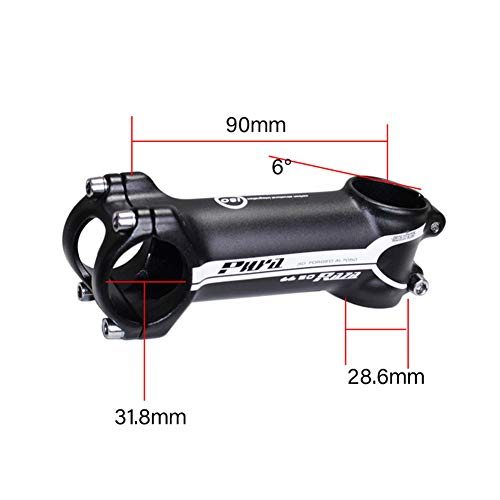 QWERDF 31,8 Bici Vástago 6 Grado 70 80 90 Mm Manillar De La Bici Tallo Riser MTB Stem Adecuado para La Mayoría De Bicicletas, Bicicleta De Carretera, MTB, BMX, Fixie Gear (Aleación De Aluminio),60mm