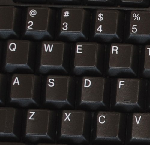 QWERTY US Pegatinas para Teclado no Transparentes, Fondo Negro, 11 x 13 mm