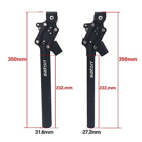 QYHSS Tija de sillín con suspensión, tija de sillín con suspensión, 27.2/31.6 /28.6/30.0/30.8/33.9 * 350 mm, para bicicleta eléctrica/MTB/ bicicleta híbrida/bicicleta de ciudad, negro