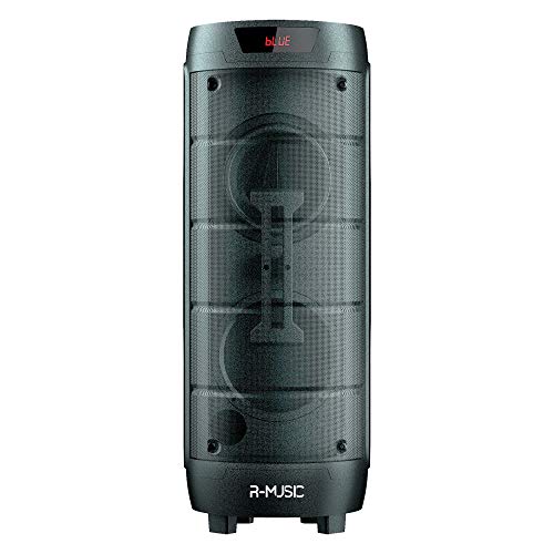 R-Music - RM311685 - Booster XL - Altavoz inalámbrico de 1000 W con Efecto Luminoso - Sonido 360 - Funciona con batería de 5 Horas de autonomía - Entrada USB & Jack - Micro Incluido