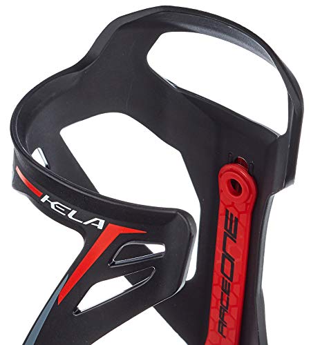 RaceOne Portabotellas para Bicicleta, Unisex Adulto, Negro/Rojo, Talla Única