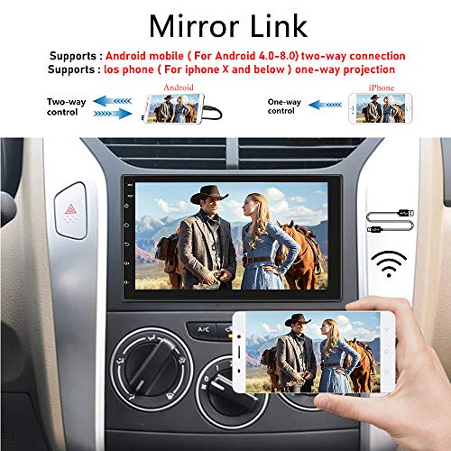 Radio de Coche Android 2 DIN GPS CAMECHO Pantalla táctil de 7 Pulgadas en el Tablero Estéreo para Automóvil Bluetooth FM WiFi Enlace Espejo para Teléfono Android iOS + Cámara Trasera