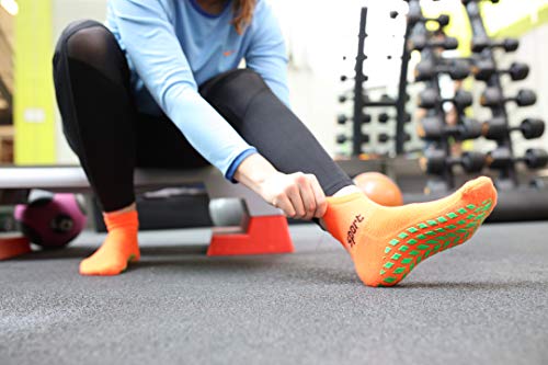 Rainbow Socks - Hombre Mujer Calcetines Antideslizantes de Deporte - 1 Par - Naranja - Talla 47-50