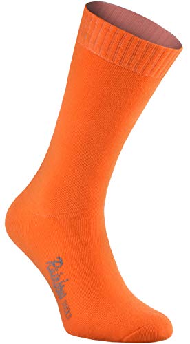 Rainbow Socks - Hombre Mujer Calcetines de Felpa Calidos y Coloridos - 3 Pares - Azul Marino Naranja Azul - Talla 36-38