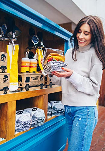Rainbow Socks - Hombre Mujer Calcetines Food Truck Box Regalo - 3 Pares - Burger Cerveza - Talla 41-46