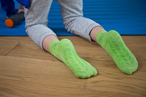 Rainbow Socks - Niño Niña Deporte Calcetines Antideslizantes ABS de Algodón - 2 Pares - Rosa Verde - Talla 30-35