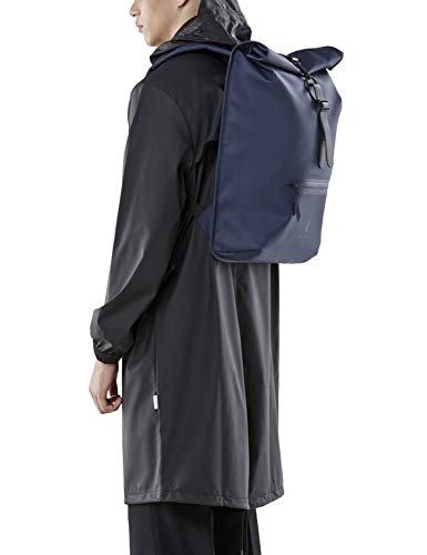 RAINS Roll Top Rucksack Mochila De Mountain Bike, Mujer, Blue, Talla Única