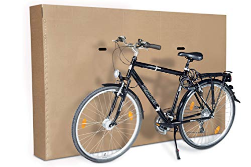 ratioform Caja resistente para transporte de bicicletas – Caja de cartón de onda doble, montaje rápido y fácil de transportar (1900 x 250 x 1200 mm)