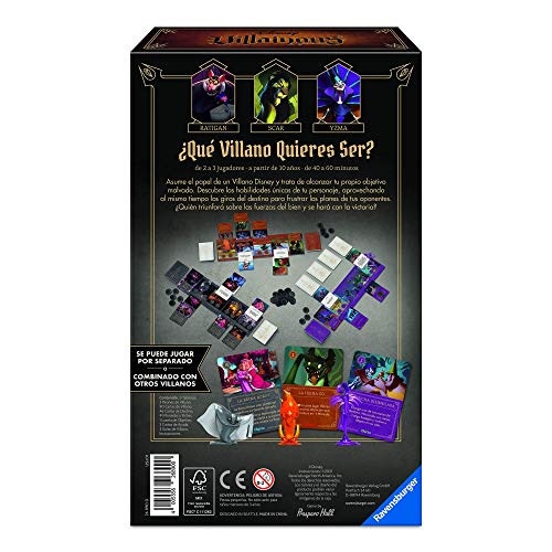 Ravensburger - Disney Villainous Evil Comes Prepared, Versión en Español, Juego de Light Strategy y Familiar, 2-3 Jugadores, Edad Recomendada 10+ - Dimensiones caja 17 x 27 x 7 cm