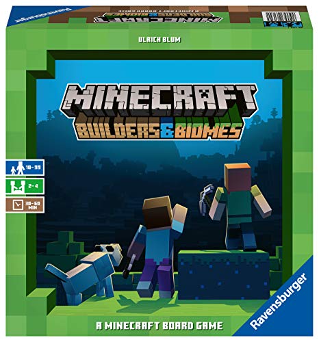 Ravensburger - Minecraft Builders & Biomes, Edad recomendada 10+, Juego de Mesa Infantil del Popular Videojuego - Dimensiones 25 x 25 x 8 cm