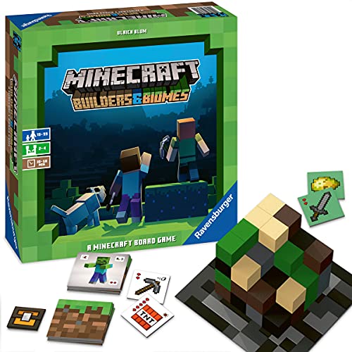 Ravensburger - Minecraft Builders & Biomes, Edad recomendada 10+, Juego de Mesa Infantil del Popular Videojuego - Dimensiones 25 x 25 x 8 cm