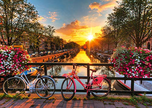 Ravensburger Puzzle 1000 Piezas, Bicicletas en Amsterdam, Colección Fotos y Paisajes, Puzzle para Adultos, Rompecabezas Ravensburger de Alta Calidad