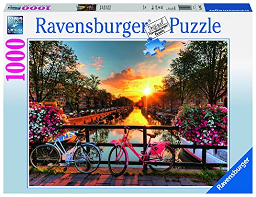 Ravensburger Puzzle 1000 Piezas, Bicicletas en Amsterdam, Colección Fotos y Paisajes, Puzzle para Adultos, Rompecabezas Ravensburger de Alta Calidad