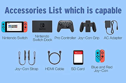 Ravol Estuche de transporte para Nintendo Switch, bolsa de almacenamiento portátil para la organización Nintendo Switch / Switch-OLED - Azul / Rojo