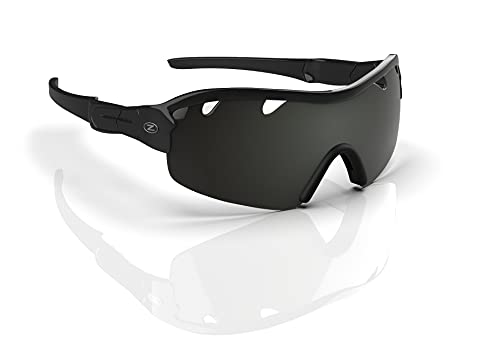 Rayzor profesionales ligeros UV400 Negro Deportes Wrap ciclismo Gafas de sol, con una pieza 1 con ventilación ahumado espejo antideslumbrante lente.
