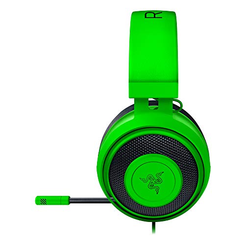 Razer Kraken - Auriculares Gaming con cable para juegos multiplataforma para PC, PS4, Xbox One & Switch, Diafragma 50 mm, Cable de 3.5mm con controles de línea - Verde