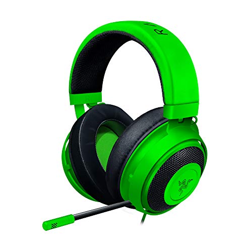 Razer Kraken - Auriculares Gaming con cable para juegos multiplataforma para PC, PS4, Xbox One & Switch, Diafragma 50 mm, Cable de 3.5mm con controles de línea - Verde