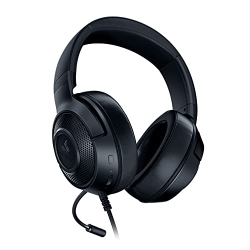 Razer Kraken X - Auriculares para juegos, auriculares ligeros para juegos para PC, Mac, Xbox One, PS4 y Switch, diadema acolchada, sonido envolvente 7.1, Negro