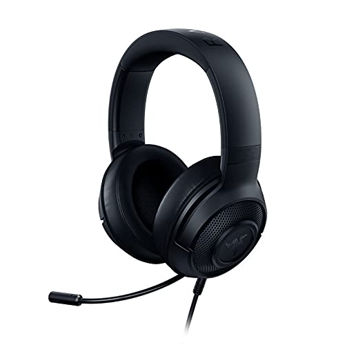 Razer Kraken X - Auriculares para juegos, auriculares ligeros para juegos para PC, Mac, Xbox One, PS4 y Switch, diadema acolchada, sonido envolvente 7.1, Negro