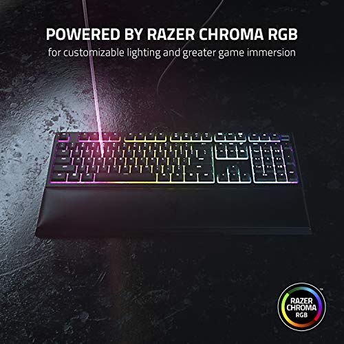 Razer Ornata V2 - Teclado para juegos (Teclado Gaming de membrana mecánica Razer, Control giratorio digital multifuncional y teclas multimedia y programables) - Teclado QWERTY Español