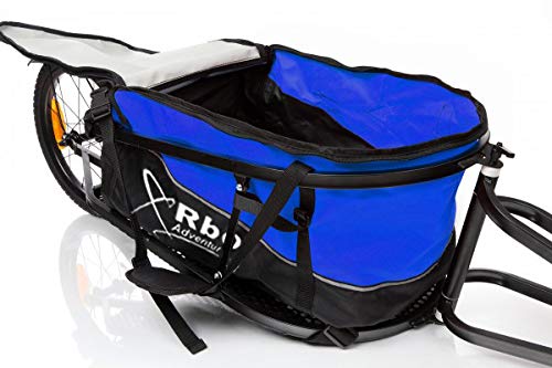 RBO Remolque de Bicicleta para Carga, Adventure, Desmontable y Plegable, Bolsa Impermeable. (Blue)