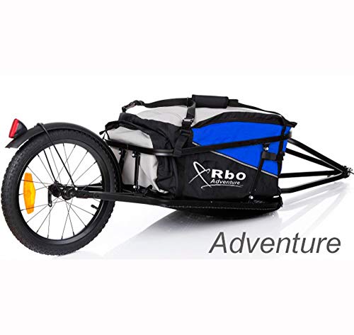 RBO Remolque de Bicicleta para Carga, Adventure, Desmontable y Plegable, Bolsa Impermeable. (Blue)