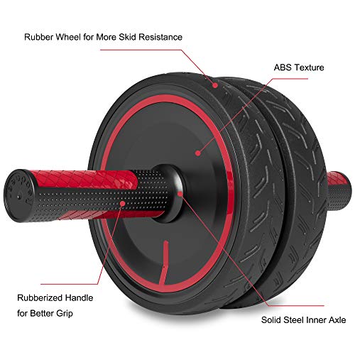 Readaeer AB Roller Rueda de abdominales para flexiones ,rodillo de rueda para abdominales con doble rueda,ejercicio en casa