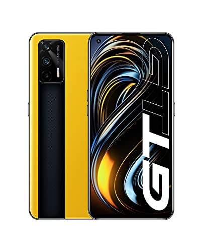 realme GT Smartphone Libre, Procesador Qualcomm Snapdragon 888 5G, Pantalla Super AMOLED a 120Hz, Carga SuperDart de 65W, Triple cámara Sony de 64MP, Dual Sim, NFC, 12+256GB, Amarillo (Racing Yellow)