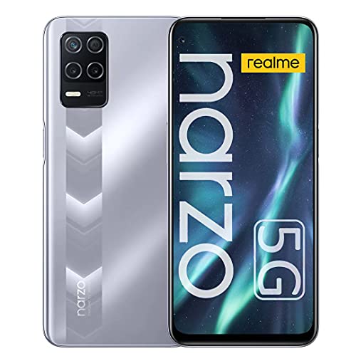 realme Narzo 30 5G Smartphone, Móvil 4GB + 128GB, Dimensity 700 5G Teléfono Móvil 6.5 '', 48MP Triple Camera, 5000mAh Battery, 18W Fast Charge, Android 11, Dual Sim + Micro SD, Versión de EU (Plata)