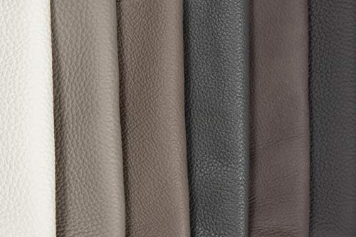 Recortes de cuero - restos de cuero gris, restos de cuero, tamaños grandes, ideal para bolsos, zapatos, reparaciones, decoraciones, manualidades, 1 kg, tamaño A5