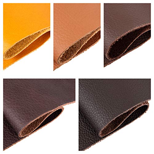 Recortes de cuero - restos de cuero marrón, restos de cuero, tamaños grandes, ideal para bolsos, zapatos, reparaciones, decoraciones, manualidades, 1 kg, tamaño A6